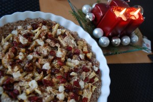 Weihnachtliche Frühstückspizza