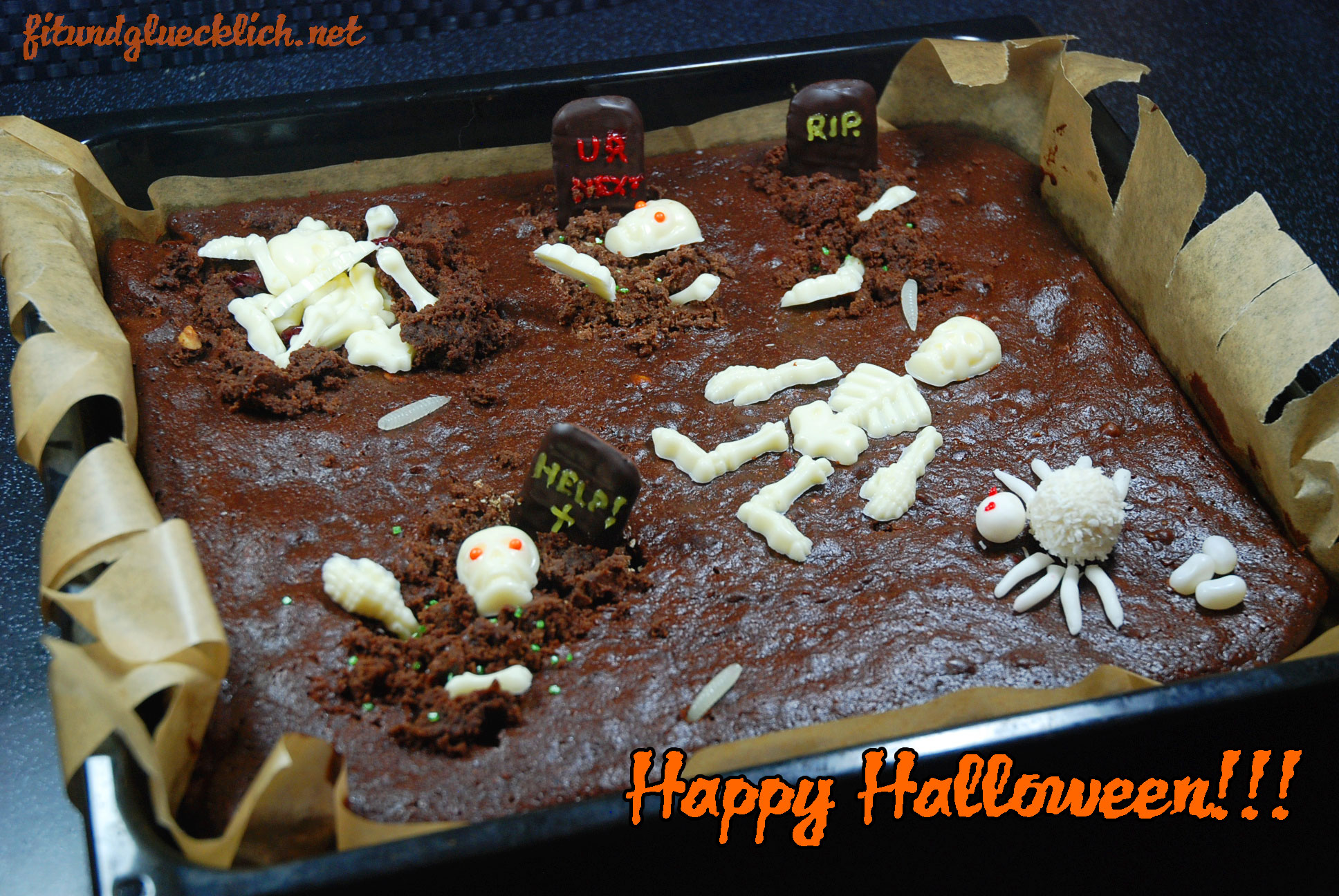 Friedhofs-Nutella-Brownies / Graveyard Nutella Brownies