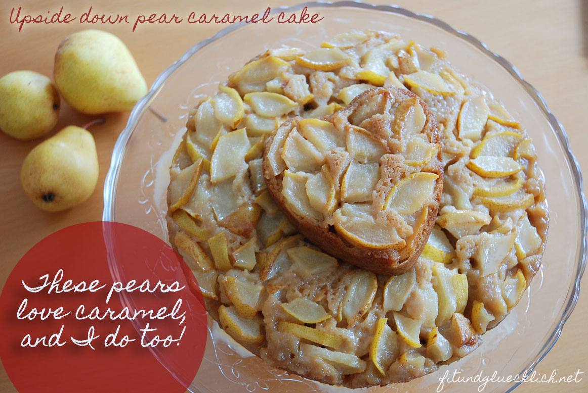 Verkehrter Birnen-Karamell-Kuchen / Upside down pear-caramel-cake