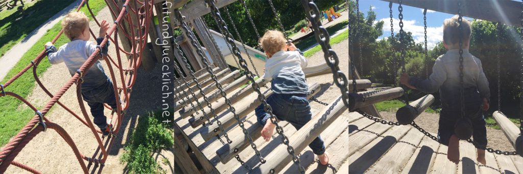 Kind am Spielplatz Auer Welsbach Park