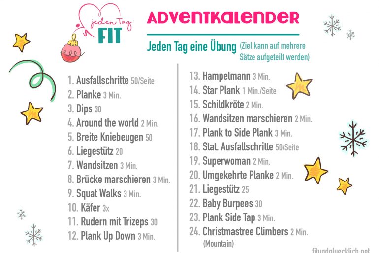 Fitness Adventkalender