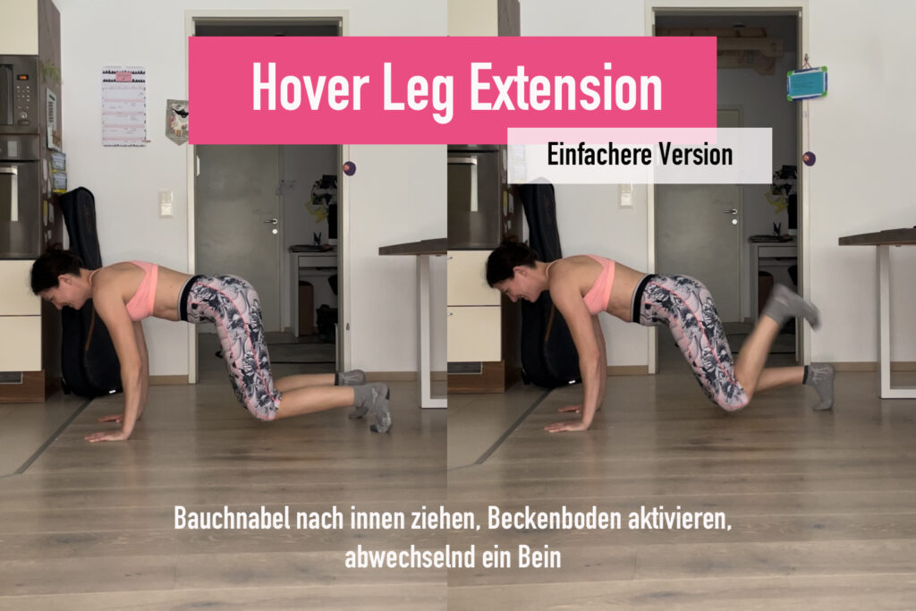 Bauchübung Hover Leg Extension - einfachere Version