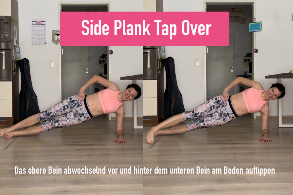Bauchübung Side Plank Tap Over