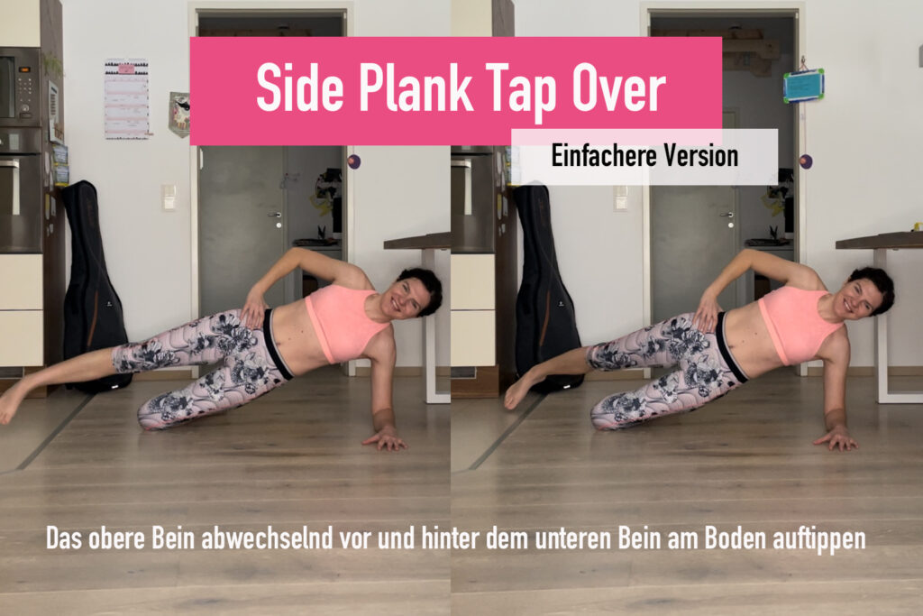 Bauchübung Side Plank Tap Over - einfachere Version