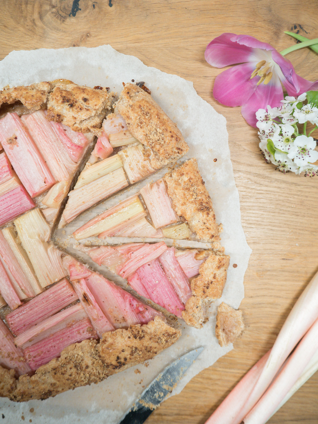 Rezept für eine schnelle Galette mit Rhabarber